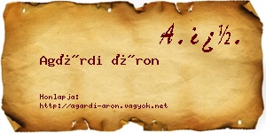 Agárdi Áron névjegykártya